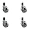 Service Caster 4'' Semi Steel Swivel 1-5/8'' Expanding Stem Caster Set with Brake, 4PK SCC-EX20S414-SSS-TLB-158-4 - alternate 1